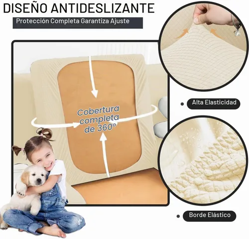 Vista 6 de ALIECOM - Funda de cojín para sofá seccional de esquina 100% impermeable
