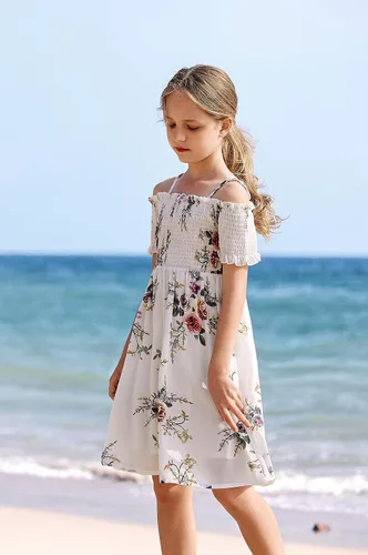 Vista 3 de Arshiner Vestido casual de verano floral sin mangas para niñas de 4 a 13 años
