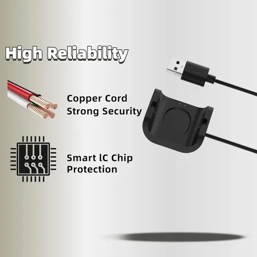 Vista 4 de Cargador compatible con Huami Amazfit Bip S / 1S / A1805 / A1916, cable de carga USB A de 3.3 pies, accesorios para reloj inteligente de 100cm