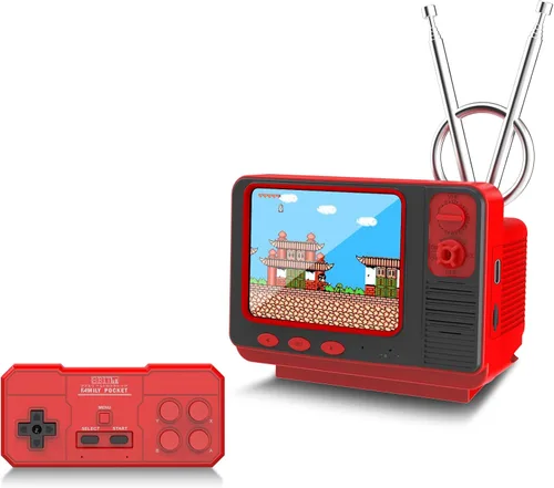 Vista 7 de Consola de juegos retro - 42 JALECO + 168 juegos clásicos, inalámbrico 2.4G de 2 jugadores, pantalla IPS de 3.0 pulgadas, expansión de tarjeta TF