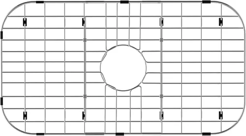 Vista 16 de Paquete de 2 rejillas de metal dorado para fregadero de cocina, 13"L X 11.6"W, protectores de fregadero de acero inoxidable con orificio de drenaje