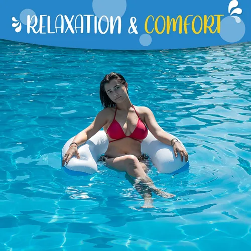 Vista 9 de ZONETECH Mesa de juego inflable y sillas con cartas de juego impermeables, mesa flotante para piscina para adultos, familia, fiesta, juego