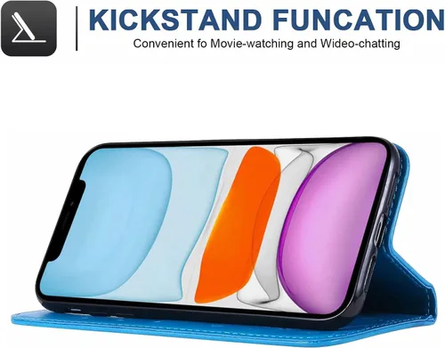 Vista 4 de Funda para iPhone 11 Pro Max para mujer, funda para iPhone 11 Pro Max con tarjetero y soporte de cuero magnético, funda compatible con iPhone 11 Pro