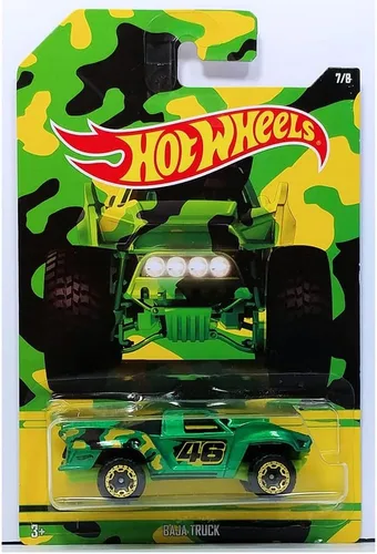Vista 5 de Hot Wheels Serie Camión Camuflaje - DWF46 ~ Camión Baja 46 Verde Metálico ~ 7/8