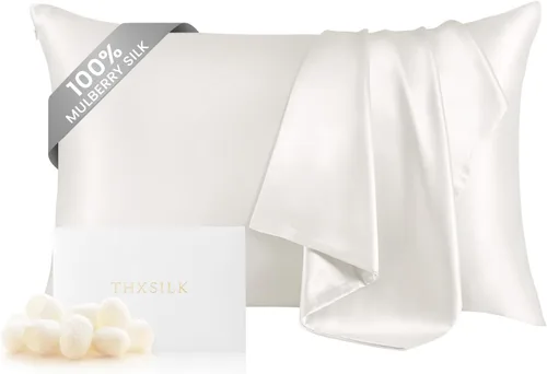 Vista 10 de THXSILK Funda de almohada 100% seda de morera para la salud del cabello y la piel, funda de almohada suave y lisa con cremallera oculta, ambos lados