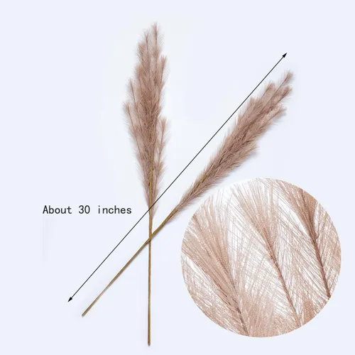 Vista 2 de UiiziC Hierba de Pampas Artificial 8 PIEZAS 30"/76cm Flores Artificiales Secas Esponjosas Hierba Ascendente para Rellenos de Jarrones Ramos de Bodas