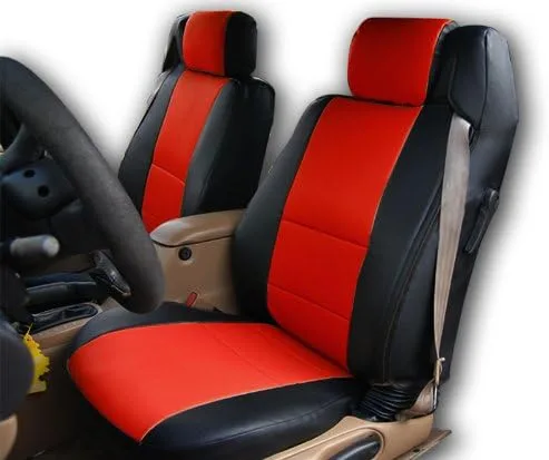 Vista 6 de Iggee Chrysler Sebring 1996 ~ 2000 convertible de cuero artificial Exact Original Fit 2 fundas de asiento delantero – asientos laterales del Beige