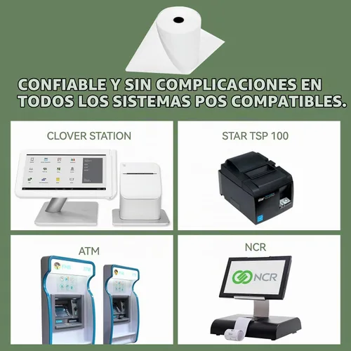 Vista 4 de Papel de impresora térmica de recibos POS de grado A de 3 1/8 pulgadas x 230 pies (32 rollos/caja)