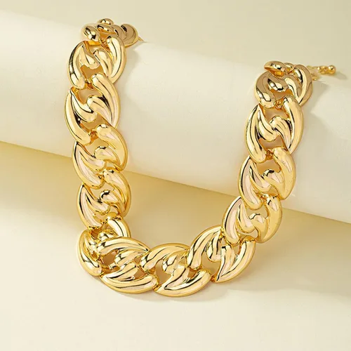 Vista 13 de Collar grueso de oro para mujer, gargantilla de oro, collar grueso de hip pop, collar de oro, joyería apilable, collar de barra en T, trajes