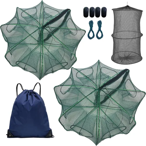 Vista 9 de Foldable Minnow Trap,Crab Trap,Fishing Net,Bait Cage for Crabs Minnow Lobster Shrimp Crawfish