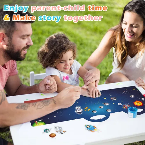 Vista 6 de Juego de 4 libros de calcomanías reutilizables para niños pequeños de 2 a 4 años, calcomanías de juguete reutilizables para niños pequeños de 1 a 3