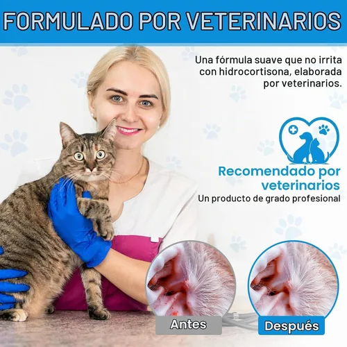Vista 2 de Gotas de tratamiento de infección de oído de gato y perro, infecciones de oído de perro con hidrocortisona al 1%