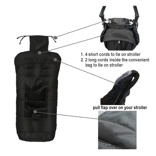 Vista 5 de Saco de dormir acogedor para bebé, saco de dormir para cochecito de bebé, estilo de cremalleras de 5 vías para bebé fácil de poner y quitar
