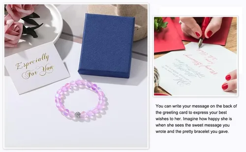 Vista 6 de GIEIWIW Healing Bracelet for Women Anxiety Crystal Bracelet Chakra Beaded Bracelets Calming Stretch Bracelet Rose Quartz Crystals Healing Stones