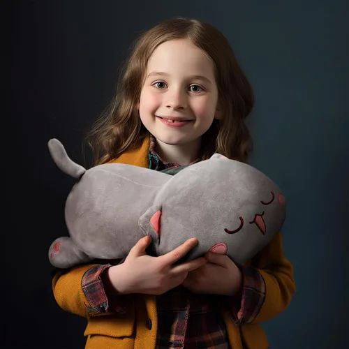 Vista 6 de AFAN Animales de peluche de gato, bonita y suave almohada de felpa de gato, juguetes de peluche kawaii, decoración de habitación, regalos para niños