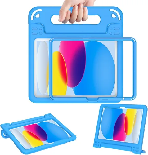 Vista 15 de AVAWO - Funda infantil para iPad de 10.9 pulgadas con protector de pantalla integrado, duradera, a prueba de golpes, ligera, con mango protector