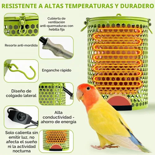 Vista 5 de Hamiledyi Bombilla de cerámica con pantalla de lámpara, protector de lámpara de calor para reptiles de 100 W, calentador de jaula de pájaros
