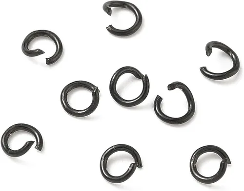 Vista 77 de HDSupplies 100 piezas - 4mm de argollas de acero inoxidable 304 de tono negro - Calibre 22 (espesor de 0.6mm)
