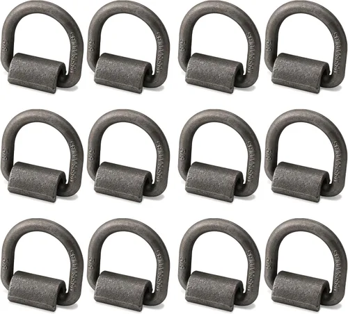 Vista 14 de Anclaje de anillo en D soldado de 1/2 pulgada, 12000 libras, forjado para camión remolque, paquete de 12