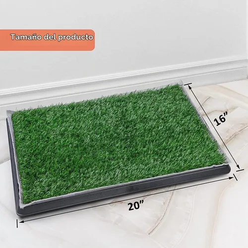 Vista 2 de Alfombrilla de césped artificial para mascotas PICK FOR LIFE para interiores y exteriores, bandeja de arena para perros, tapete de césped artificial