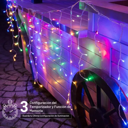 Vista 6 de Brizled Luces de carámbano que cambian de color, 29 pies, 360 luces LED de carámbano de Navidad con control remoto, 11 modos de luces de Navidad