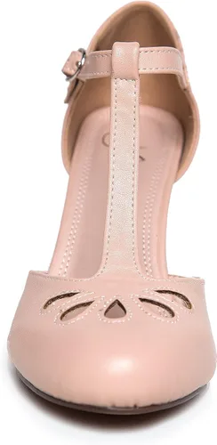 Vista 4 de Adams Pepper - Zapatos de tacón, estilo retro, con correa en T
