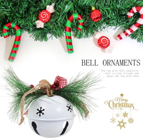 Vista 7 de Toyvian Cascabeles de Navidad, adornos tradicionales para árbol de Navidad, campanas de trineo de metal para decoraciones navideñas, 5 pulgadas
