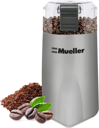 Vista 8 de MuellerLiving Molinillo de café eléctrico para especias, nueces, hierbas y granos de café, cuchilla afilada, acero inoxidable - Blanco