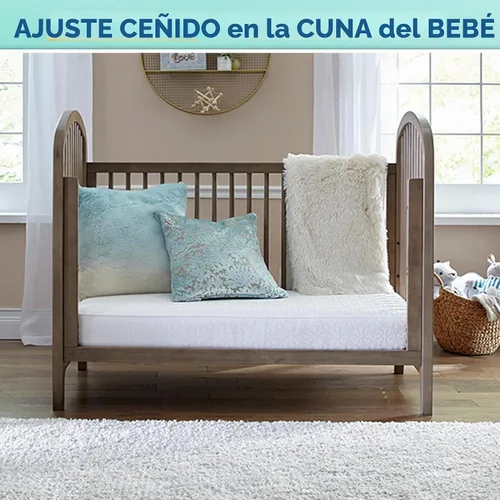 Vista 3 de Sealy OptiCool - Colchón prémium para cuna de bebé y cama infantil, colchón hipoalergénico y transpirable, colchón de espuma viscoelástica