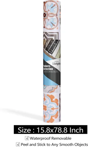 Vista 7 de Livelynine Papel tapiz autoadhesivo para paredes de cocina, rollo de vinilo extraíble de 15.8 x 78.8 pulgadas