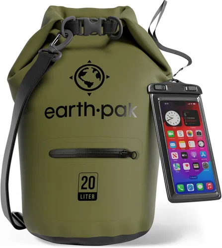 Vista 11 de Earth Pak Bolsa seca impermeable con bolsillo con cremallera, mochila impermeable para mantener el equipo seco