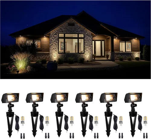 Vista 43 de Gardenreet Luz de Inundación de Latón Sólido - Iluminación de Lavado de Pared LED de Bajo Voltaje para Paisaje 12V, Impermeable IP65 para Exterior