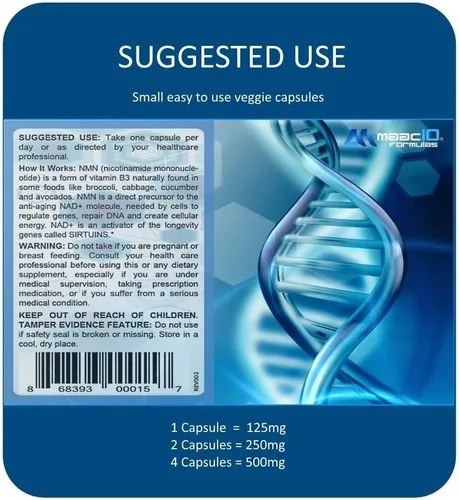 Vista 5 de MAAC10 NMN 125mg 99% puro suplemento de grado farmacéutico, paquete de 3