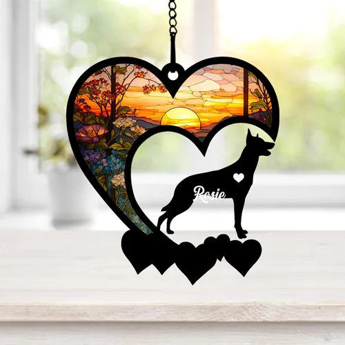 Vista 26 de NAZENTI Atrapasoles personalizado de sabueso afgano, adorno conmemorativo personalizado para la pérdida de mascotas, regalo de condolencia