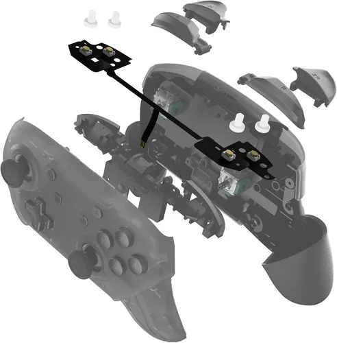 Vista 4 de eXtremeRate Clicky Hair Trigger Kit for Nintendo Switch Pro Controller Shoulder Buttons, Custom Flashshot Trigger Stop Flex Cable for Nintendo