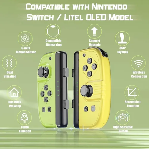 Vista 2 de Gamrombo Joypad LR Wireless Controllers Compatible with Nintendo SwitchLiteOLEDRing Fit Adventure,Replacement for Nintendo Switch Controller with