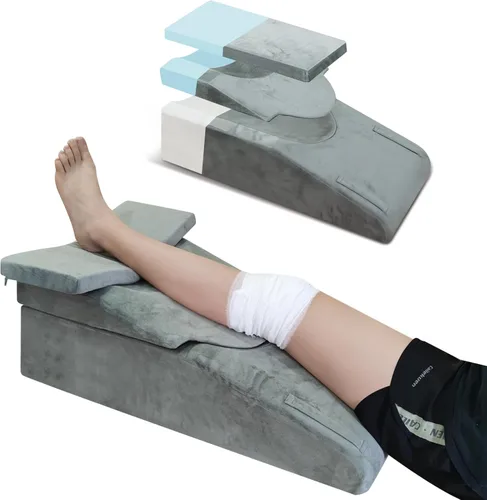 Vista 8 de Almohadas de elevación de piernas para después de la cirugía, almohada de espuma viscoelástica para dormir, espalda baja, cadera, tobillo, alivio