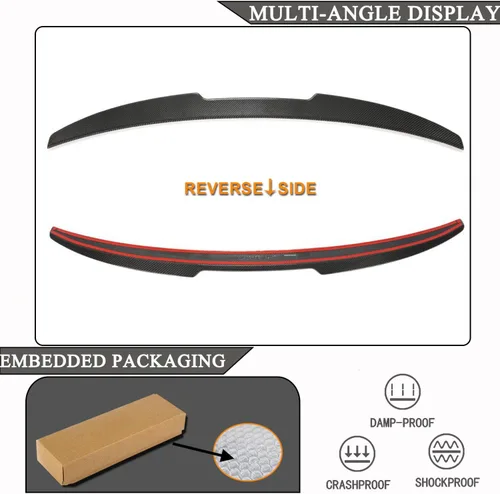 Vista 7 de Alerón trasero de fibra de carbono para BMW Serie 4 G22 G82 M4 2021-2023 430i M440i M440i xDrive Coupe 2 puertas alerón trasero alerón labio