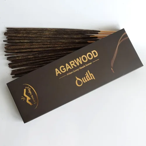 Vista 6 de Oudh - Incienso Masala de lujo artesanal – Incienso hecho a mano de larga combustión de 20+ varillas, aroma divino para el hogar y la meditación