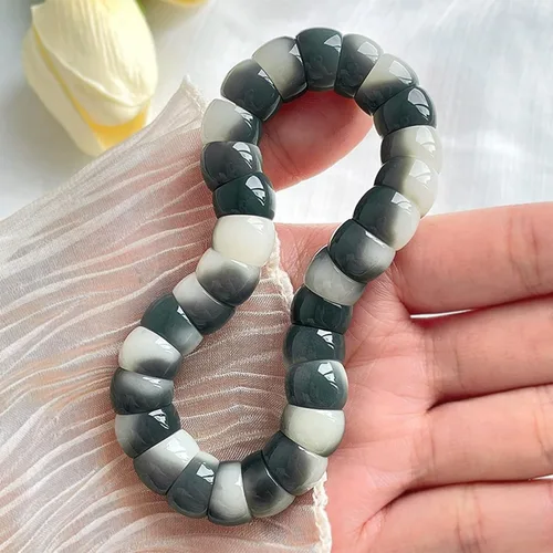 Vista 7 de Mudi - Pulsera para mujer con cuentas de semillas Bodhi naturales, pulsera elástica Zen Fidget alivia la ansiedad y el estrés