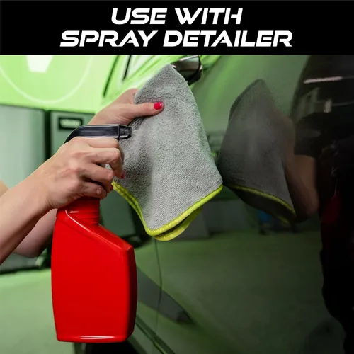 Vista 5 de VIKING Toalla de microfibra utilitaria para uso interior y exterior del automóvil, toallas profesionales para detalles y lavado de autos, 350 gsm