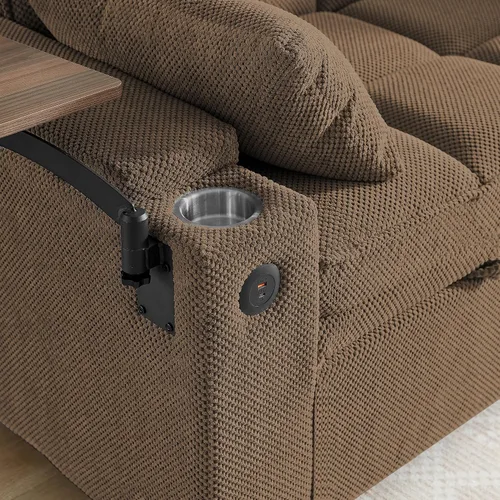 Vista 8 de Eafurn Sofá cama convertible de felpilla capitoné 3 en 1 de 65 pulgadas Café - 65