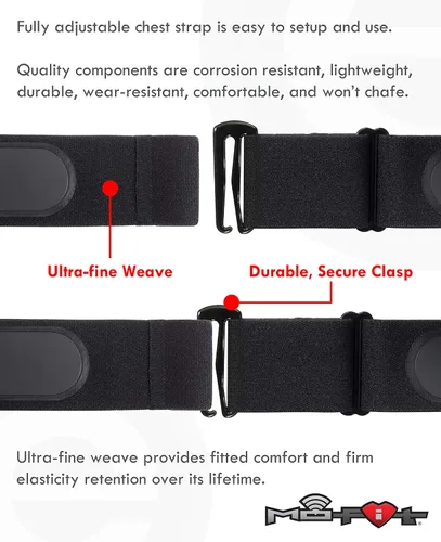Vista 5 de Reemplazo de correa suave para monitor de frecuencia cardíaca Reemplazo universal para Mo-Fit, la mayoría de los transmisores Garmin, Wahoo Tickr