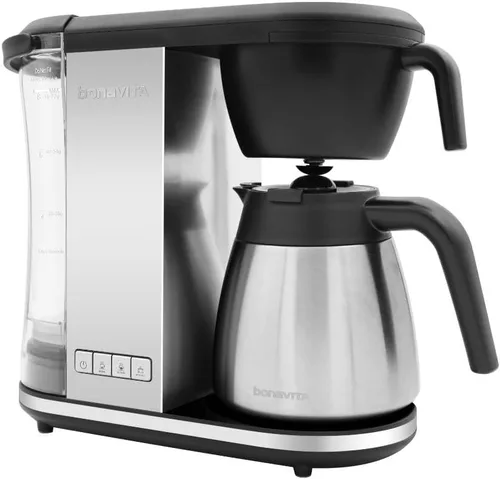 Vista 9 de Bonavita Enthusiast Cafetera de goteo de 8 tazas, para verter, máquina de café certificada SCA con jarra de vidrio, panel de acero inoxidable Negro