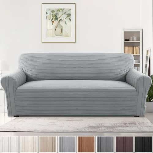 Vista 14 de H.VERSAILTEX Fundas de Loveseat de Alta Elasticidad, Funda de Sofá de 1 Pieza Antideslizante con Parte Inferior Elástica, Fundas de Sofá Gruesas