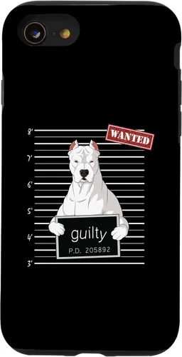 Vista 13 de iPhone 15 Dogo Argentino mug shot guilty dog Case