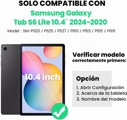 Vista 2 de SEYMAC Funda para Samsung Galaxy Tab S6 Lite de 10,4" 2024-2020, color Negro