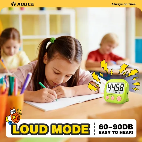 Vista 2 de Temporizadores de aula para profesores y niños, temporizador digital magnético grande, suministros para profesores, paquete de 2, azul y verde