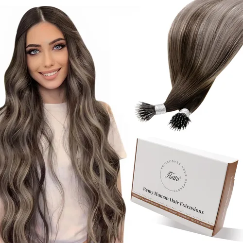 Vista 33 de 【Descuento】Hetto - Extensiones de cabello con cinta adhesiva, 40g, extensiones de cabello humano, color rubio ceniza oscuro degradado a rubio medio