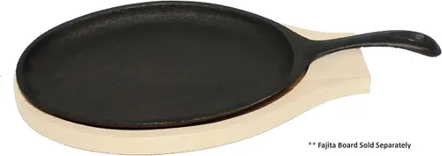 Vista 3 de TrueCraftware - Sartén de hierro fundido de 7 x 9-1/4 x 1-1/2 pulgadas con asa- Sartén apilable para parrilla, plato chisporroteador, sartén